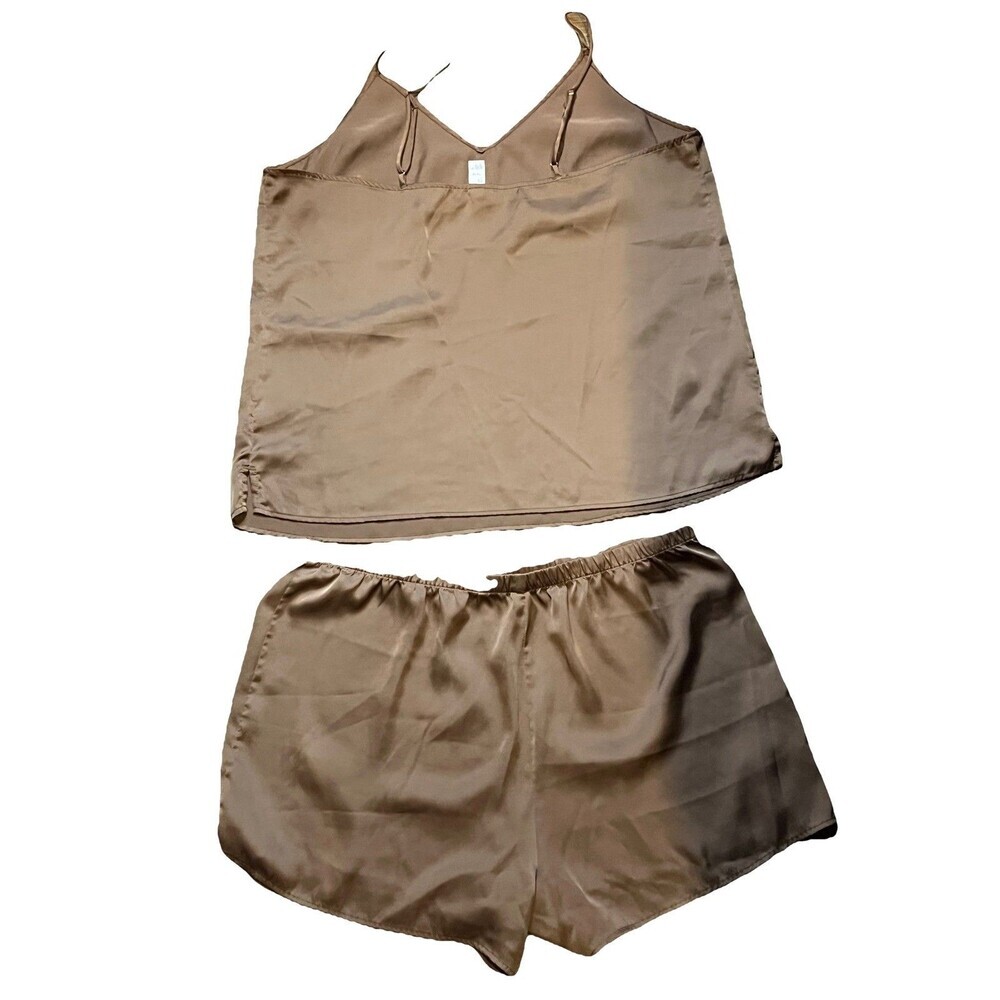 Stars Above, Woman, Baby Doll Pajama, Brown, Size L Two pieces, Satin - Picture 3 of 4